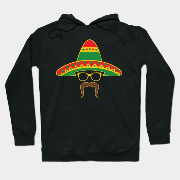 Sombrero Face Cinco De Mayo Hoodie by Wintrly